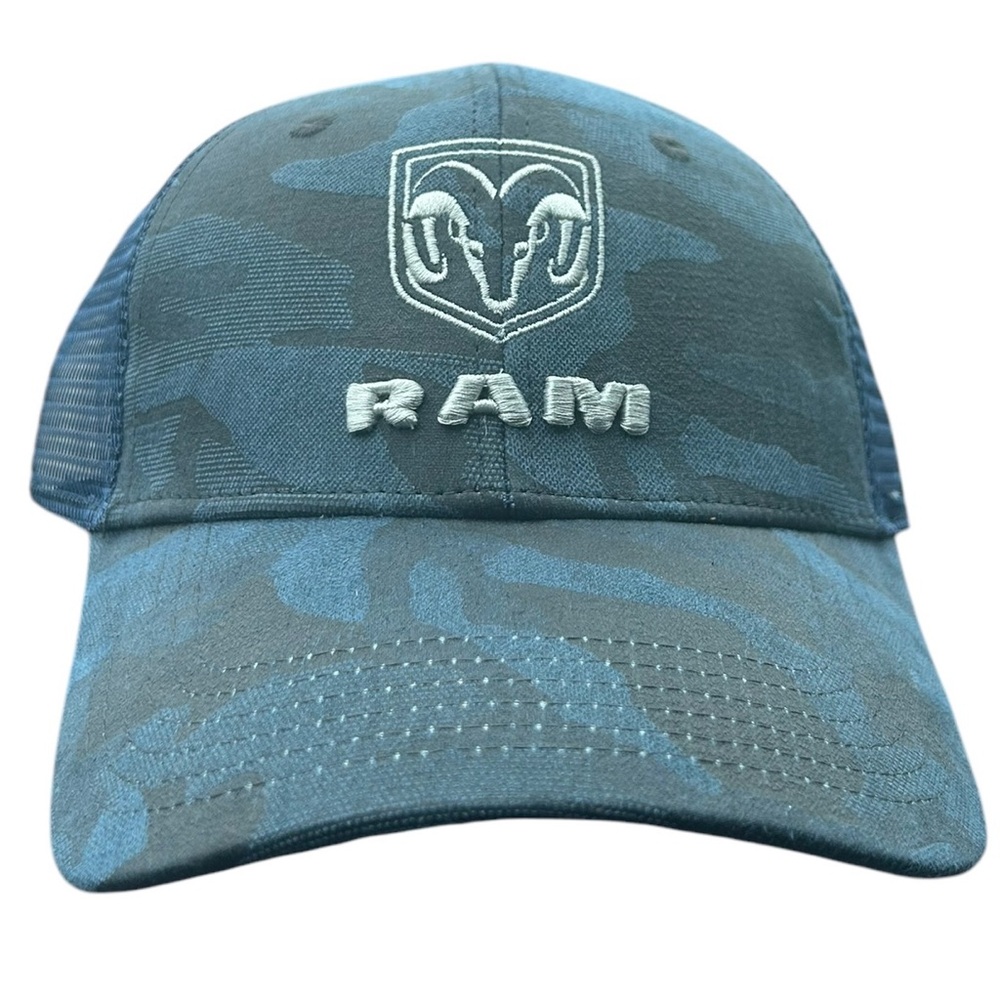 Dodge Ram Blue Camo‎ Trucker Hat Outdoor Cap Snapback Camouflage